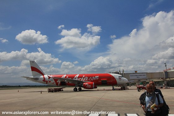 An AirAsia plane at Hatyai Airport An AirAsia plane at Hatyai Airport