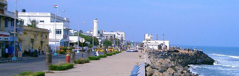 Beach promenade in Puducherry