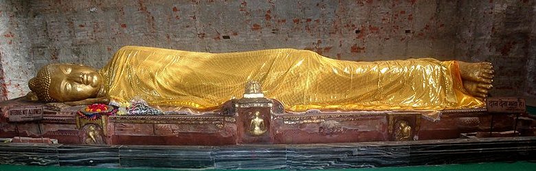 Statue of the Buddha attaining Parinirvana, from the rediscovered Mahaparinirvana Temple in Kushinagar, India Statue of the Buddha attaining Parinirvana, from the rediscovered Mahaparinirvana Temple in Kushinagar, India