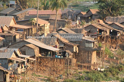 Homes on stilts at the Tonle Sap
