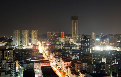 Dongguan skyline at night