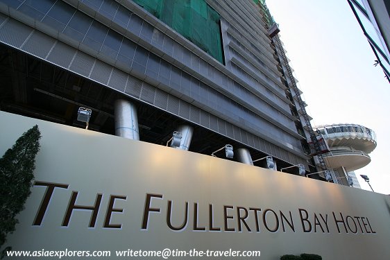 The elegant signage of the Fullerton Bay Hotel The elegant signage of the Fullerton Bay Hotel