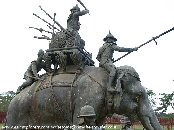 Elephant in Battle Sculpture, Ayutthaya