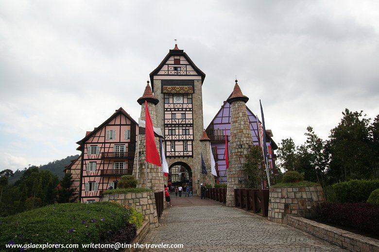 Entrance to Colmar Tropicale. I feel this first sight of the resort makes the place look rather plastic Entrance to Colmar Tropicale. I feel this first sight of the resort makes the place look rather plastic