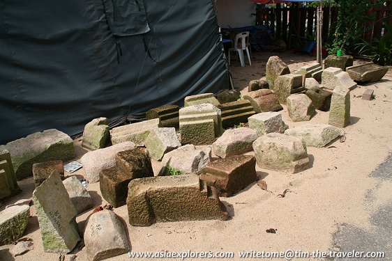Excavated stones at Sungai Mas Archaeological Site Excavated stones at Sungai Mas Archaeological Site