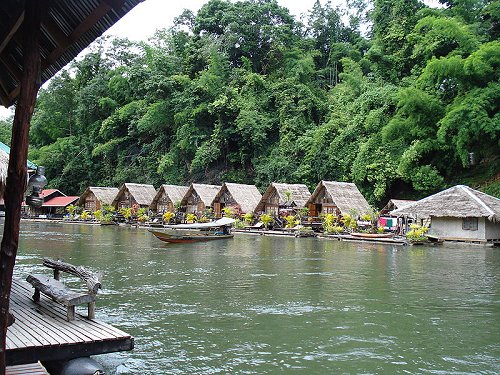 Houseboats at Sai Yok National Park