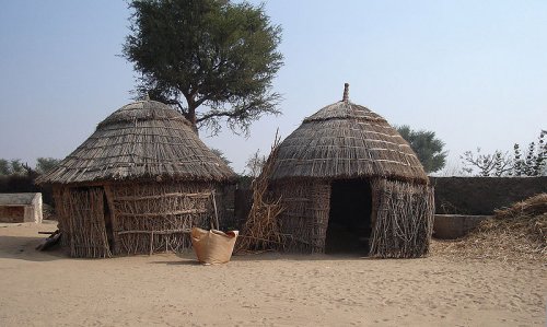 Houses in the Thar Desert, Rajastan Houses in the Thar Desert, Rajastan