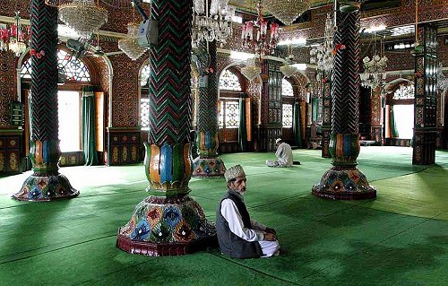 Interior of mosque in Srinagar, Kashmir Interior of mosque in Srinagar, Kashmir
