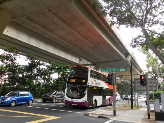Keppel Road, with the Ayer Rajah Expressway on the Keppel Viaduct overhead