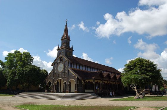 The wooden Roman Catholic church in Kon Tum The wooden Roman Catholic church in Kon Tum