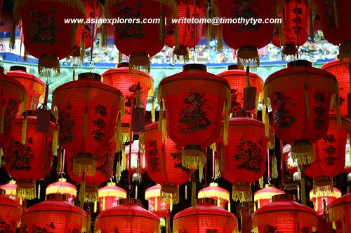 Lanterns in a Singapore Chinese temple