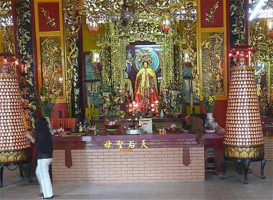 The main altar at Quan Am Pagoda is dedicated to, interestingly, the goddess Thien Hau, not Kuan Am The main altar at Quan Am Pagoda is dedicated to, interestingly, the goddess Thien Hau, not Kuan Am