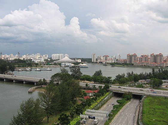 Merdeka Bridge, with Kallang Basin in the background