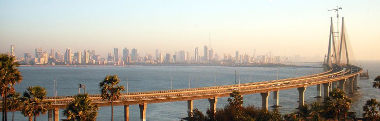 Mumbai skyline with the Bandra-Worli Sea Link