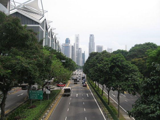 Nicoll Highway near the Singapore International Convention and Exhibition Centre Nicoll Highway near the Singapore International Convention and Exhibition Centre