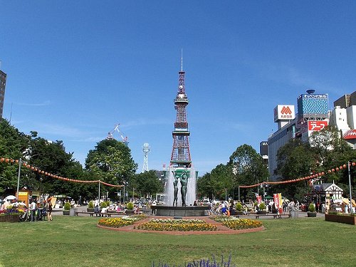 Odori Park with the Sapporo TV Tower
