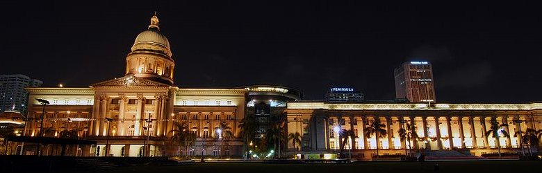 Old Supreme Court Building (left) and City Hall (right) at night Old Supreme Court Building (left) and City Hall (right) at night