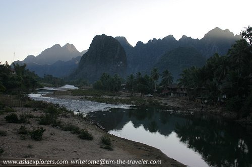 Sunset in rural Laos