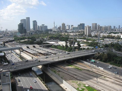 View of the A20 expressway in Tel Aviv, Israel