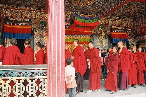 Tibetan monks at Rumtek Monastery, Sikkim Tibetan monks at Rumtek Monastery, Sikkim