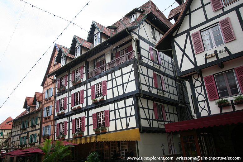 Façade of the timber-framed houses at Colmar Tropicale Façade of the timber-framed houses at Colmar Tropicale