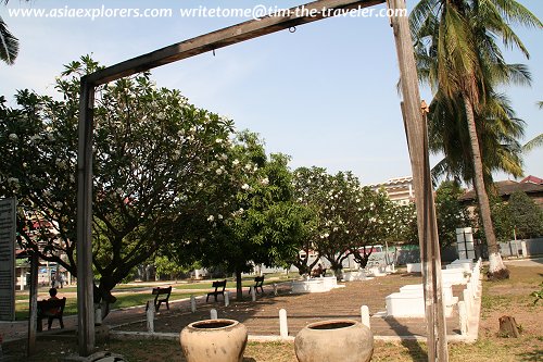 Torture tools (former gym equipment) at the Tuol Sleng Genocide Museum