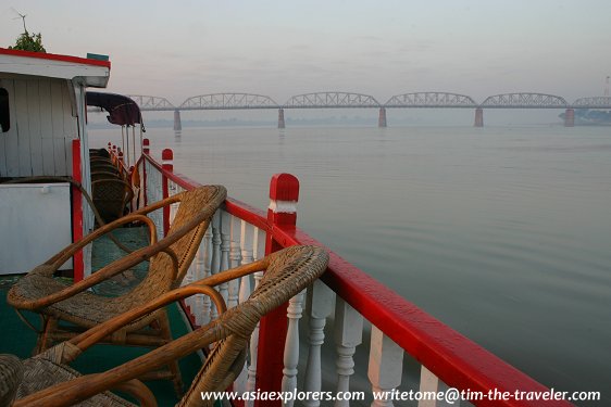 View of the Inwa Bridge on the Ayeryawady River View of the Inwa Bridge on the Ayeryawady River
