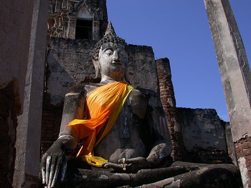Seated Buddhat at Wat Phra Si Rattana Mahathat in Chalieng
